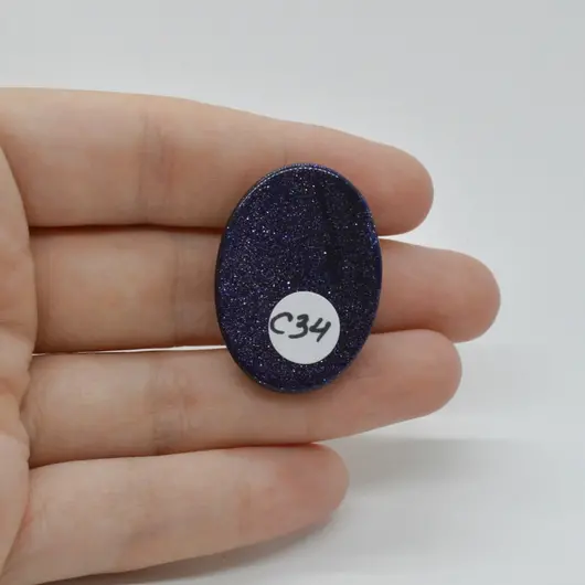 Cabochon Goldstone Albastru 32x24x6mm C34, imagine 2