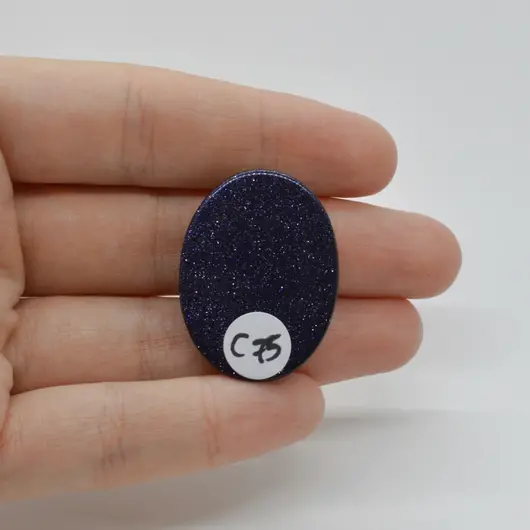 Cabochon Goldstone Albastru 32x24x6mm C75, imagine 2