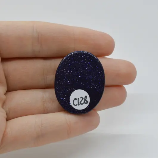 Cabochon Goldstone Albastru 32x25x6mm C128, imagine 2