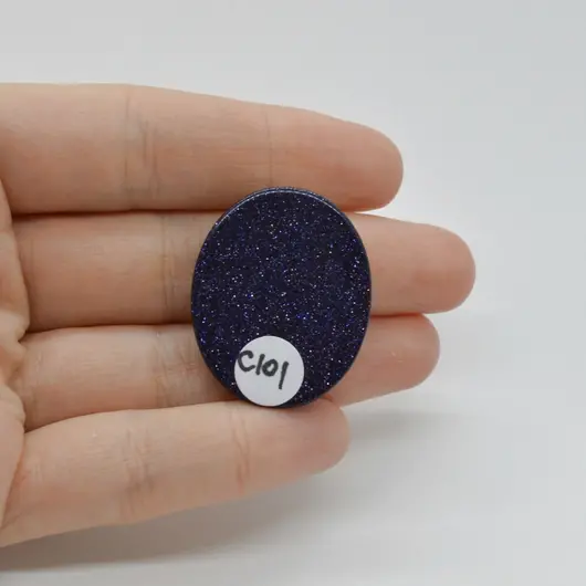 Cabochon Goldstone Albastru 32x26x6mm C101, imagine 2