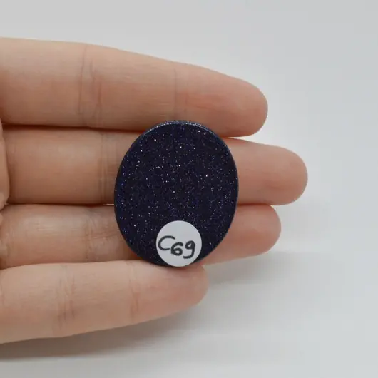 Cabochon Goldstone Albastru 32x27x6mm C69, imagine 2