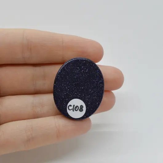 Cabochon Goldstone Albastru 33x27x7mm C108, imagine 2