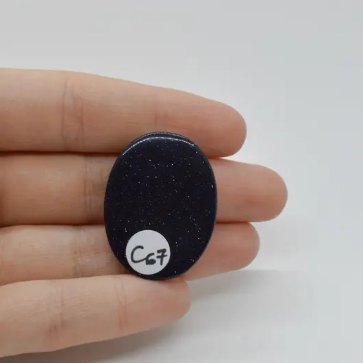 Cabochon Goldstone Albastru 34x26x5mm C67, imagine 2