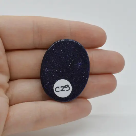 Cabochon Goldstone Albastru 35x27x6mm C29, imagine 2