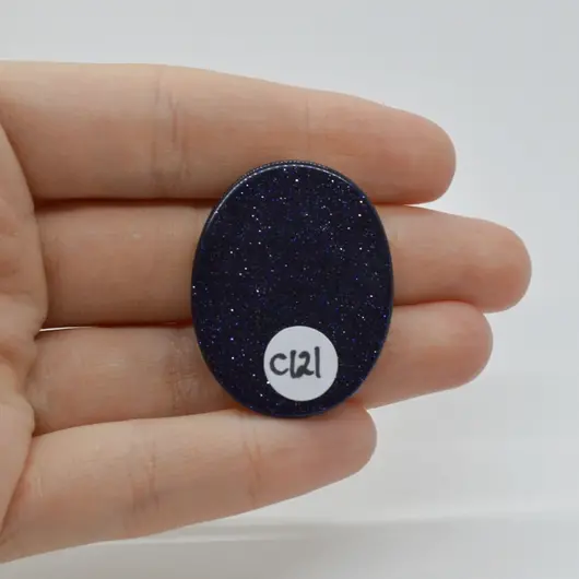 Cabochon Goldstone Albastru 35x28x5mm C121, imagine 2