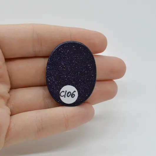 Cabochon Goldstone Albastru 36x28x7mm C106, imagine 2