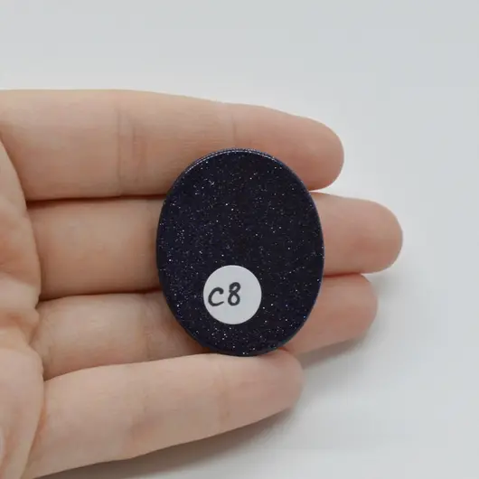 Cabochon Goldstone Albastru 36x29x6mm C8, imagine 2