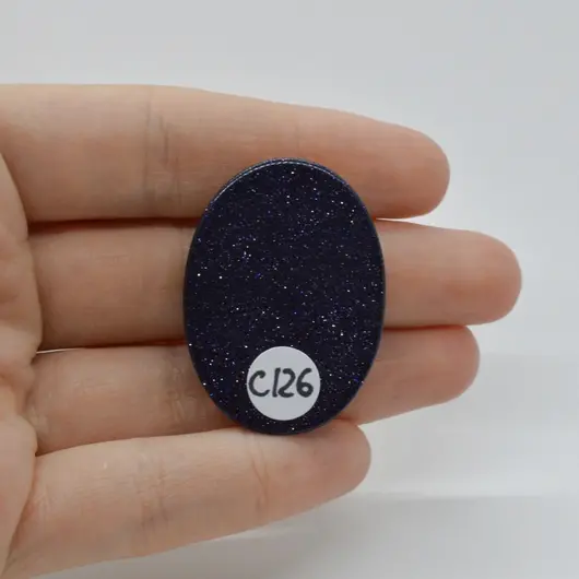 Cabochon Goldstone Albastru 37x28x6mm C126, imagine 2