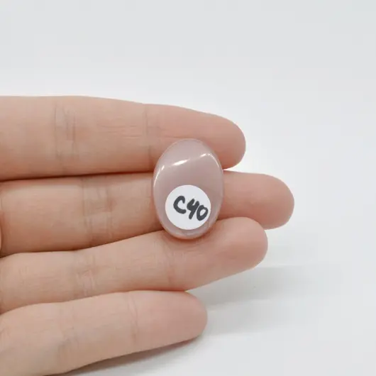 Cabochon Piatra lunii piersica 23x16x6mm C40, imagine 2
