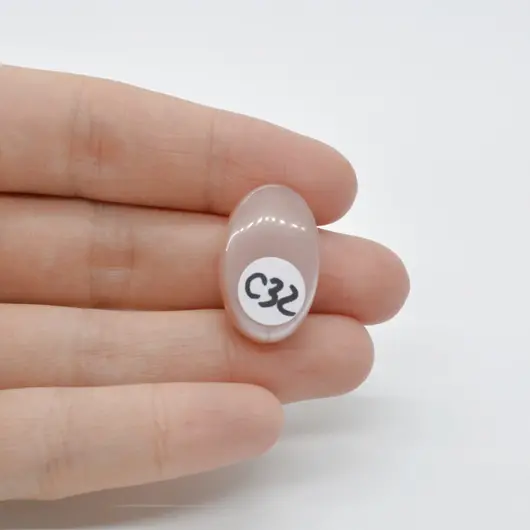 Cabochon Piatra lunii piersica 24x15x7mm C32, imagine 2