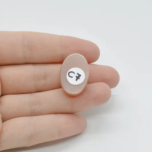 Cabochon Piatra lunii piersica 24x16x8mm C7, imagine 2