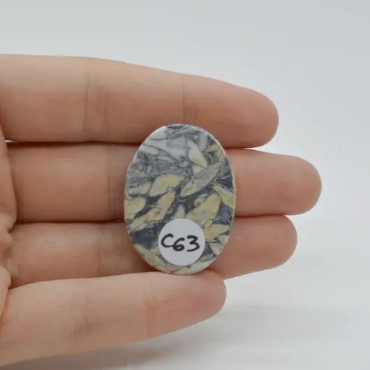 Cabochon Pinolith 32x24x6mm C63, imagine 2