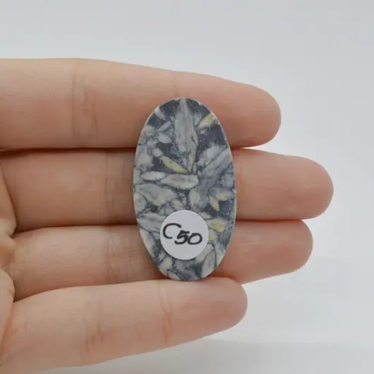 Cabochon Pinolith 37x21x6mm C50, imagine 2