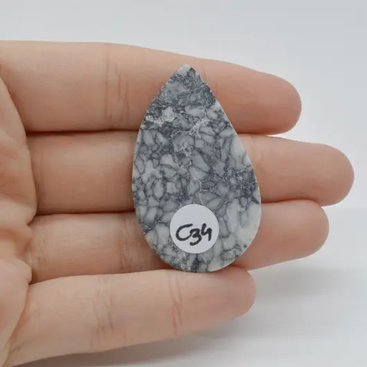 Cabochon Pinolith 43x26x5mm C34, imagine 2