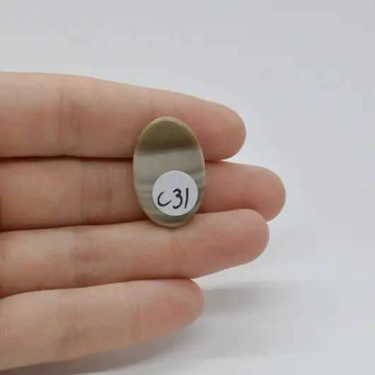 Cabochon Flint Polisat 25x16x5mm C31, imagine 2