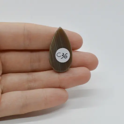Cabochon Flint Polisat 31x16x5mm C36, imagine 2
