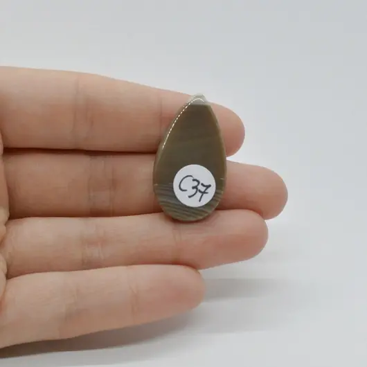 Cabochon Flint Polisat 31x18x5mm C37, imagine 2