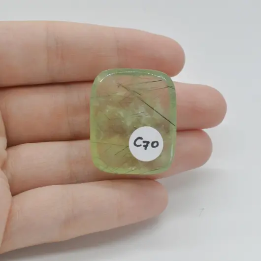 Cabochon Prehnit 31x26x8mm C70, imagine 2