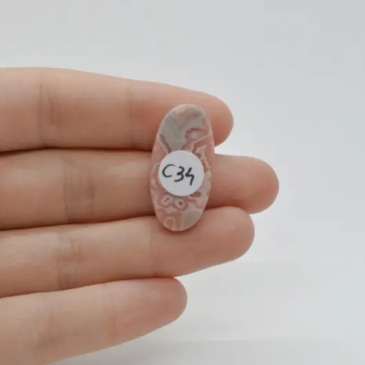 Cabochon Rodocrozit 28x14x6mm C34, imagine 2