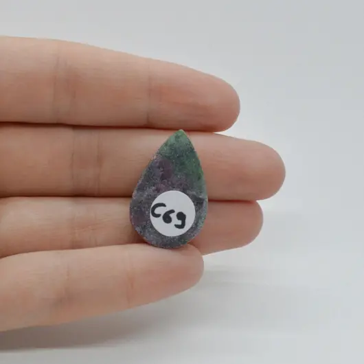Cabochon Rubin in zoisit 26x17x6mm C69, imagine 2