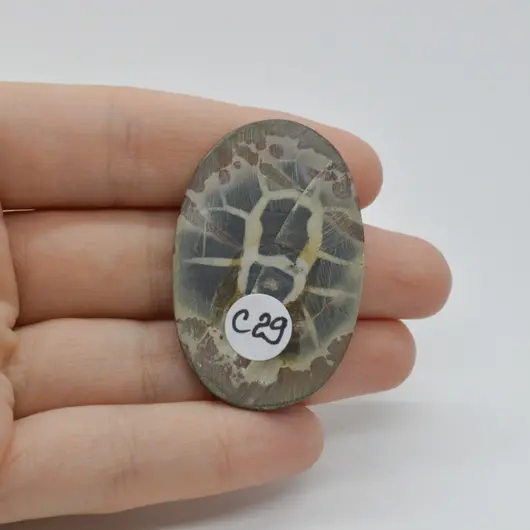 Cabochon Septaria Negru 44x29x4mm C29, imagine 2