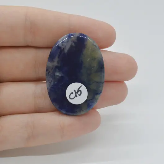 Cabochon Sodalit 38x27x6mm C15, imagine 2