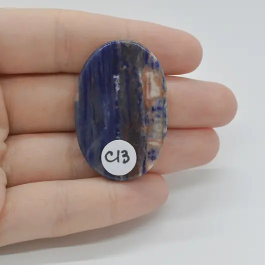 Cabochon Sodalit 40x26x6mm C13, imagine 2