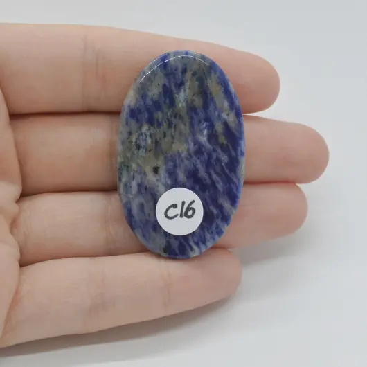 Cabochon Sodalit 44x27x6mm C16, imagine 2