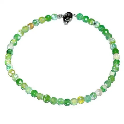 Bratara agat crazy verde-crud fatetat 4mm