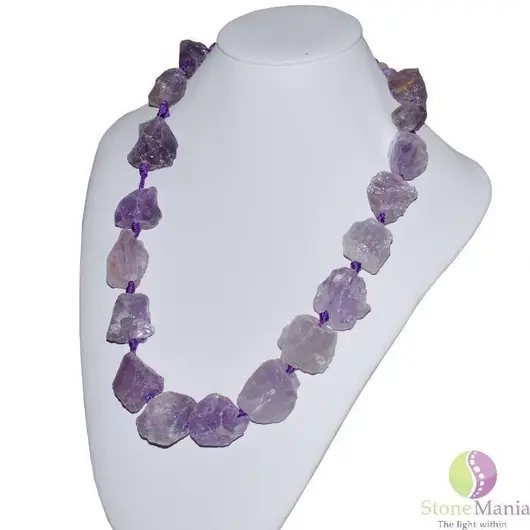 Colier pietre brute ametist lavanda
