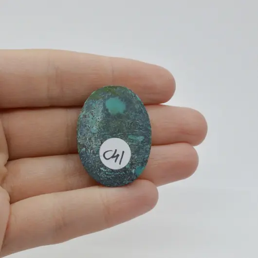 Cabochon Turcoaz Tibetan 32x24x6mm C41, imagine 2