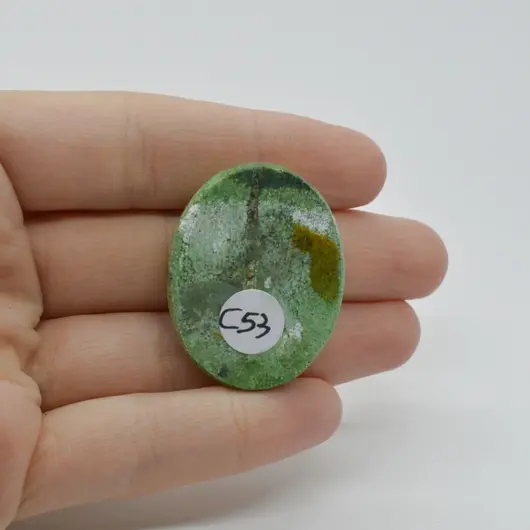 Cabochon Turcoaz Tibetan 35x28x9mm C53, imagine 2