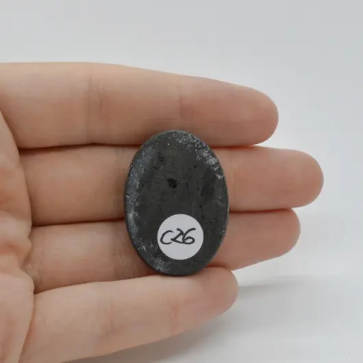 Cabochon Turmalina Negra 32x23x7mm C26, imagine 2