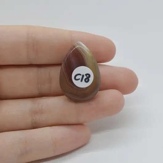 Cabochon Agat Botswana Portocaliu 28x19x9mm C18, imagine 2