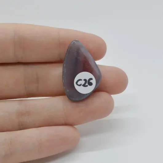 Cabochon Agat Botswana Portocaliu 29x18x6mm C26, imagine 2