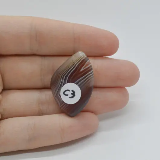 Cabochon Agat Botswana Portocaliu 32x21x6mm C3, imagine 2