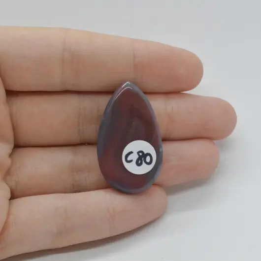Cabochon Agat Botswana Portocaliu 33x19x6mm C80, imagine 2