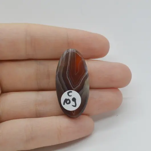 Cabochon Agat Botswana Portocaliu 35x17x6mm C109, imagine 2