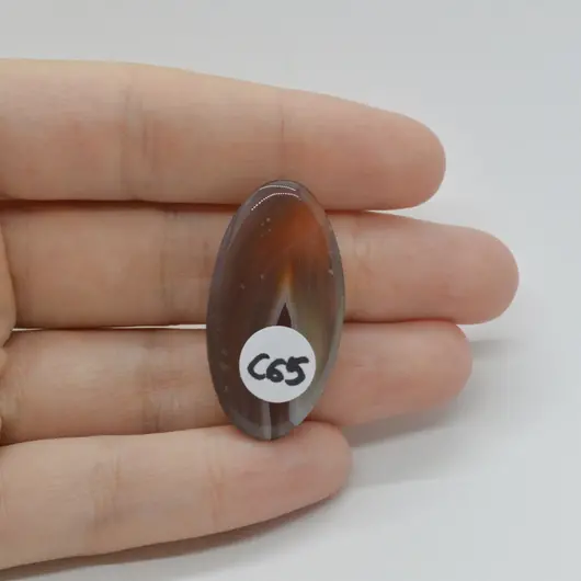 Cabochon Agat Botswana Portocaliu 35x18x6mm C65, imagine 2