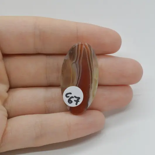 Cabochon Agat Botswana Portocaliu 35x18x6mm C67, imagine 2