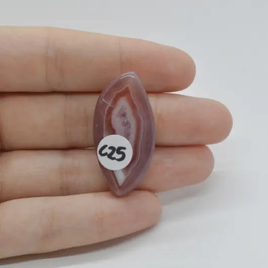 Cabochon Agat Botswana Portocaliu 36x18x6mm C25, imagine 2
