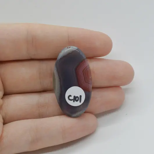 Cabochon Agat Botswana Portocaliu 36x19x6mm C101, imagine 2