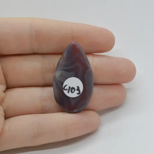 Cabochon Agat Botswana Portocaliu 36x20x6mm C103, imagine 2