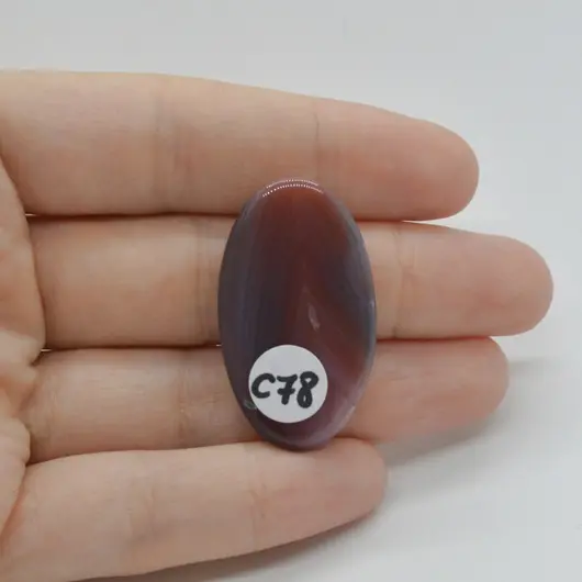 Cabochon Agat Botswana Portocaliu 36x20x6mm C78, imagine 2