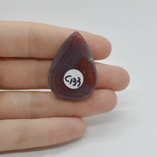 Cabochon Agat Botswana Portocaliu 36x25x6mm C133, imagine 2