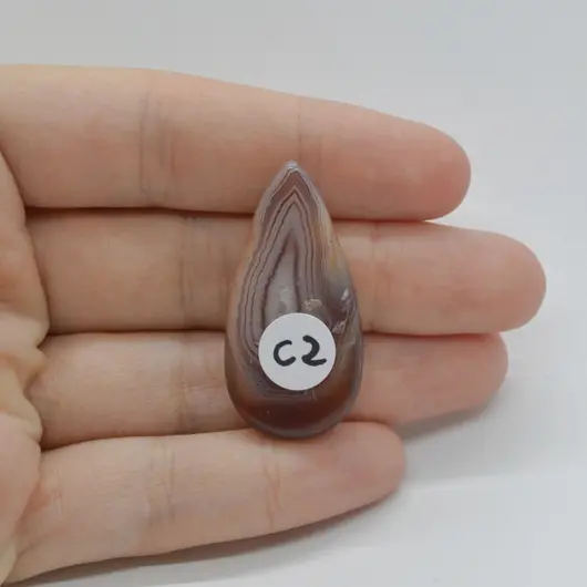 Cabochon Agat Botswana Portocaliu 37x18x6mm C2, imagine 2