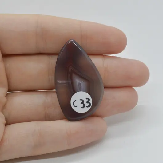 Cabochon Agat Botswana Portocaliu 38x23x6mm C33, imagine 2