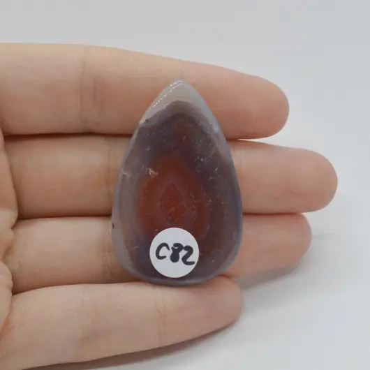 Cabochon Agat Botswana Portocaliu 42x27x5mm C82, imagine 2