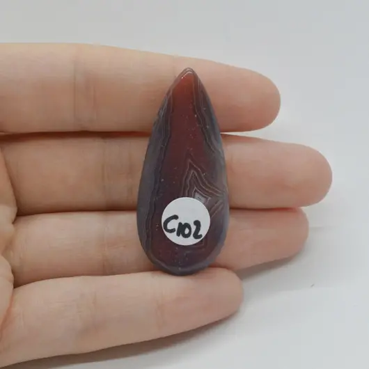 Cabochon Agat Botswana Portocaliu 43x19x6mm C102, imagine 2