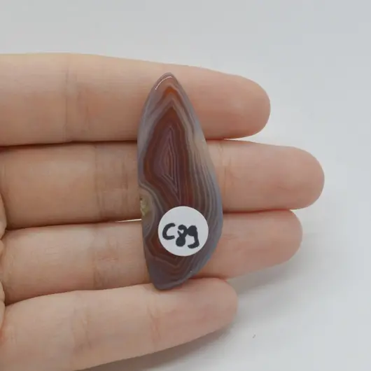 Cabochon Agat Botswana Portocaliu 44x17x6mm C89, imagine 2